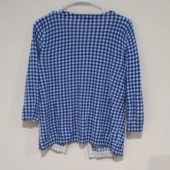 Talbots Cardigan blue gingham size Xp - Picture 5 of 6